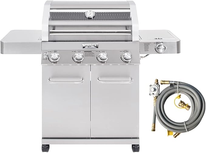Monument Grills Larger Convertible 4-Burner Natural Gas Grill Stainless Steel by MonumentGrills