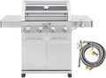 Monument Grills Larger Convertible 4-Burner Natural Gas Grill Stainless Steel by MonumentGrills