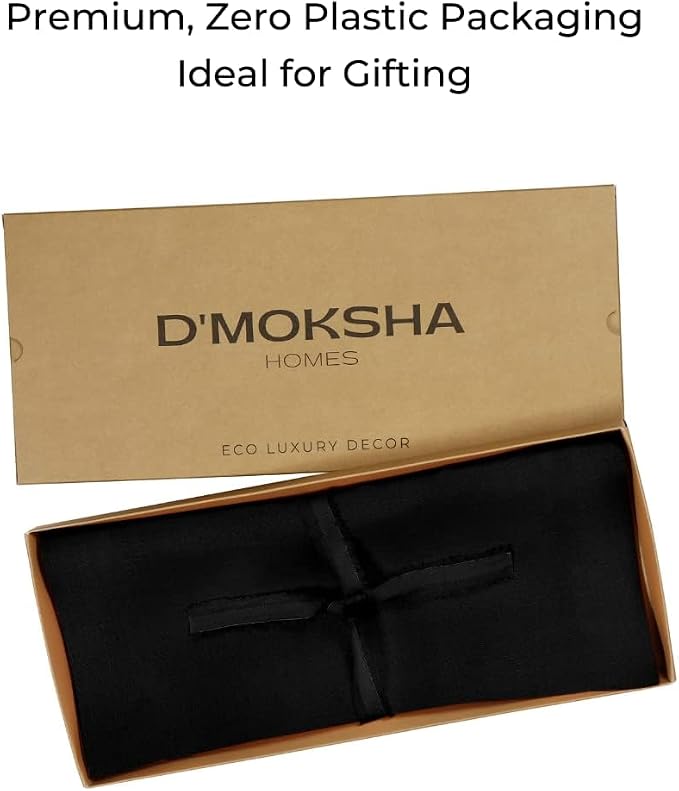 D'Moksha Homes Linen Black Table Runner 120 Inches Long - Image 7