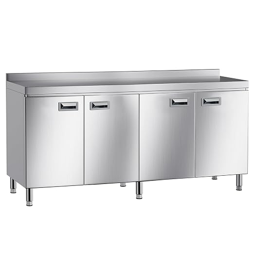 KINGBO 66.9" Stainless Steel Table Cabinet Heavy Duty Prep Table by KINGBO