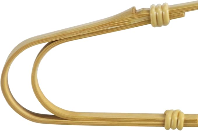 Bent Bamboo Tongs, 7.28 in, Natural Polished Finish