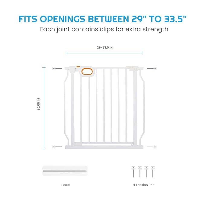 Baby Safety Gate for Stairs 29-33 Inch Wide, Safety House Gate for Baby Pet Gate - Image 2
