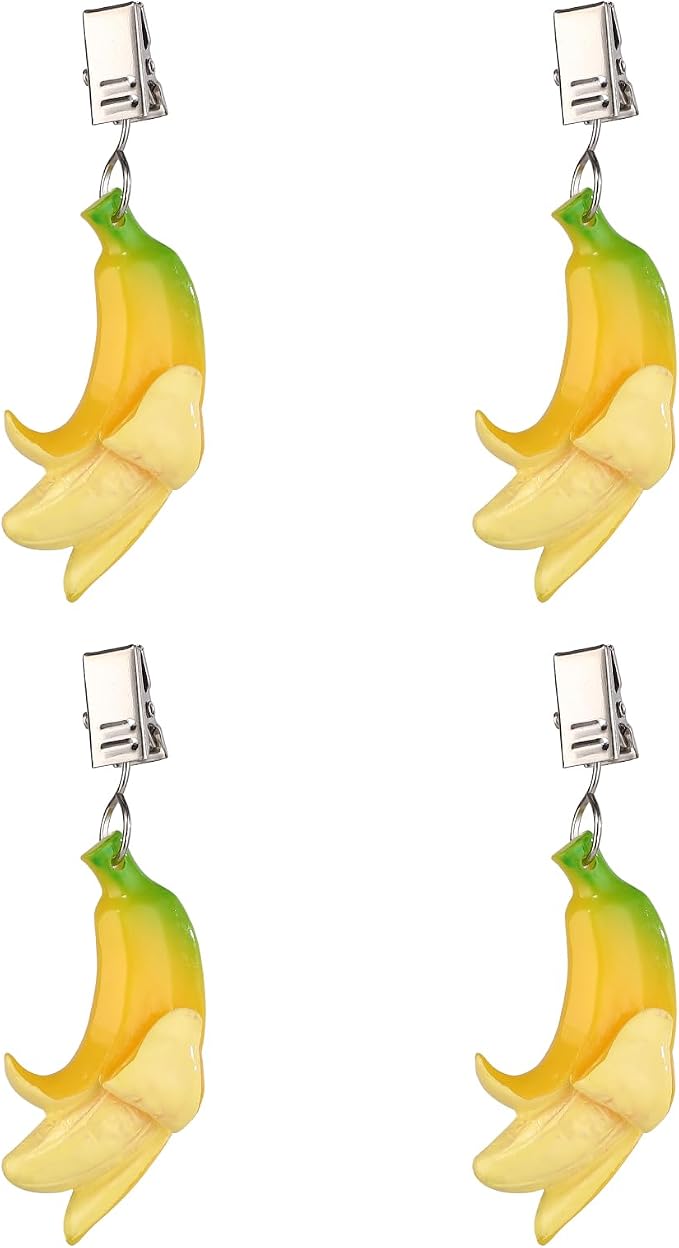 TwoFish Home Set of 4 Resin Banana Tablecloth Weights Clips Handicraft Banana - Image 3