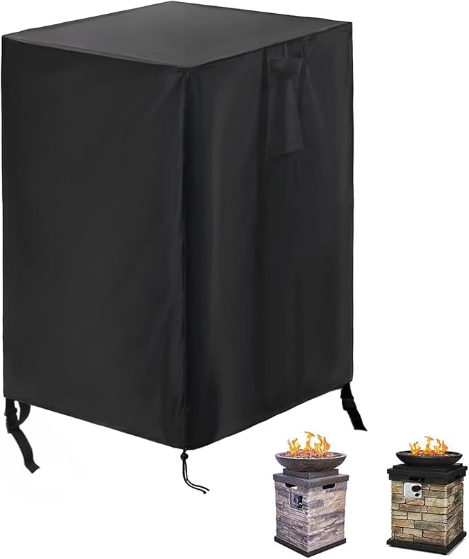 POMER Fire Column Cover, 21inch Square Firepit Cover by POMER