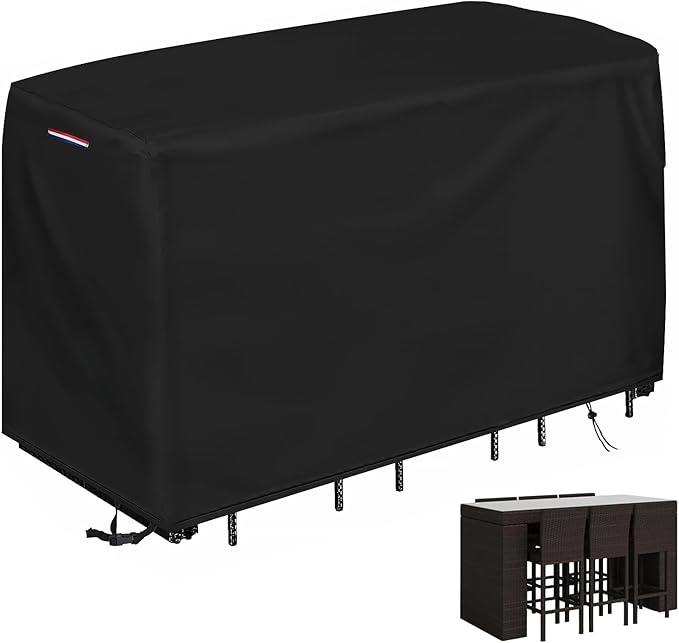 Outdoor Bar Height Dining Set Cover, Heavy Duty Waterproof Patio Bar Height by Yourpatiocoverexpert