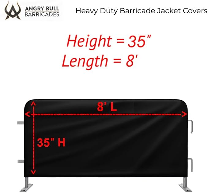 Heavy Duty Portable Crowd Control 8ft Barricade Jacket Cover - Image 4