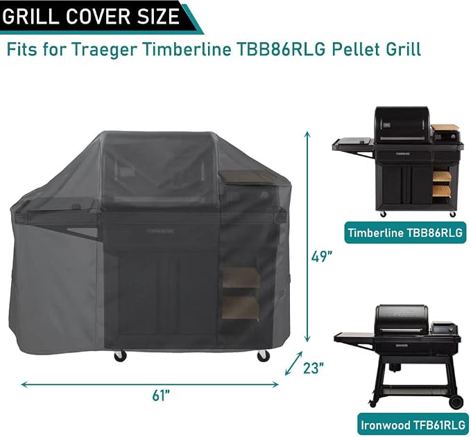 ZJYWSCH Grill Cover for Traeger New Timberline TBB86RLG, New Ironwood TFB61RLG - Image 2