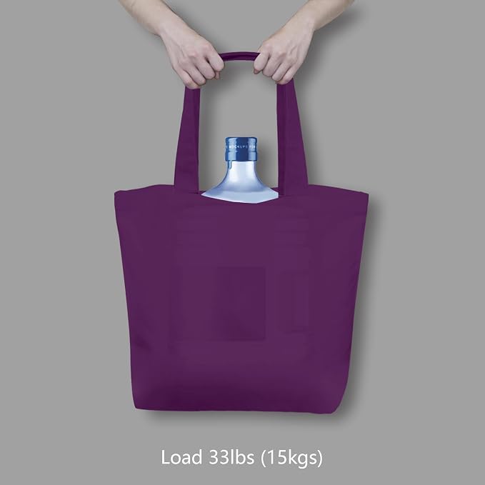 TOPDesign 1-Pack Super Strong Large 12oz Cotton Canvas Tote Bag, Reusable - Image 6