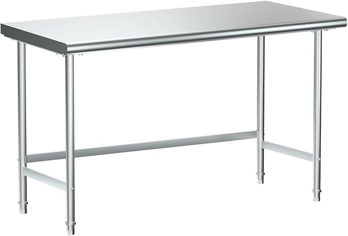 Treshin Stainless Steel Work Table Open Base 24" X 60", Commercial Heavy Duty by Treshin