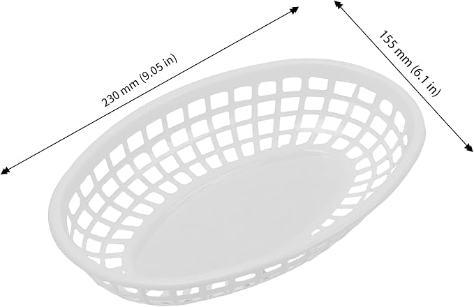 JAPCHET 70 Pack Fast Food Baskets, 9 x 6 Inch Oval Plastic Serving Baskets - Image 2
