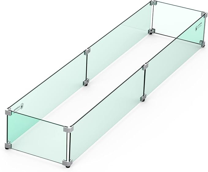 Skyflame Fire Pit Table Glass Wind Guard by Skyflame