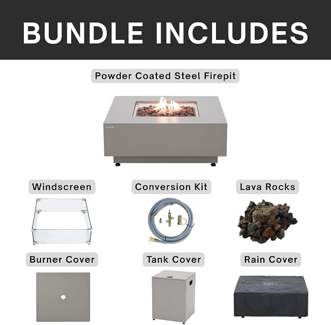 Ashton 36” Propane Fire Pit Smokeless Firepit Converts to Outdoor Gas Fire Pit - Image 2
