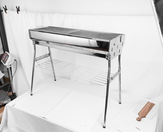 Portable Charcoal Grill, Foldable Stainless Steel Grill - Image 8