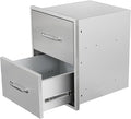 Outdoor Kitchen Drawers 18" W x 21" H x 18" D Flush Mount Double BBQ Drawers by SGOLAN