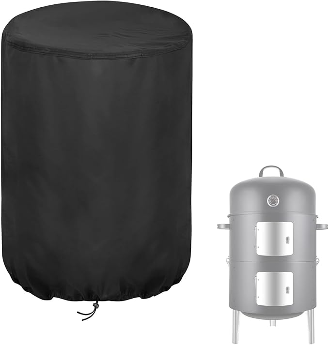 Smoker Cover Fit for Realcook Vertical 17 Inch Steel Charcoal Smoker, by Aidetech