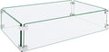 Fire Pit Wind Guard, 41.5 Square Fire Pit Glass Wind Guard, Made of Clear by ProtectYourOutdoorProductsforLongerLife