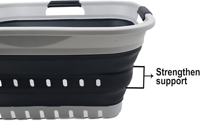 SAMMART 30L Collapsible Plastic Laundry Basket/Hamper-Foldable Storage - Image 4