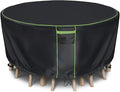 Round Patio Table Cover for Outdoor Table Chairs Set, 600D Outdoor Furniture by HIGHTQURO