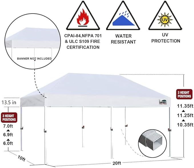 Eurmax USA 10'x20' Pop Up Canopy Tent Commercial Instant Canopies - Image 2