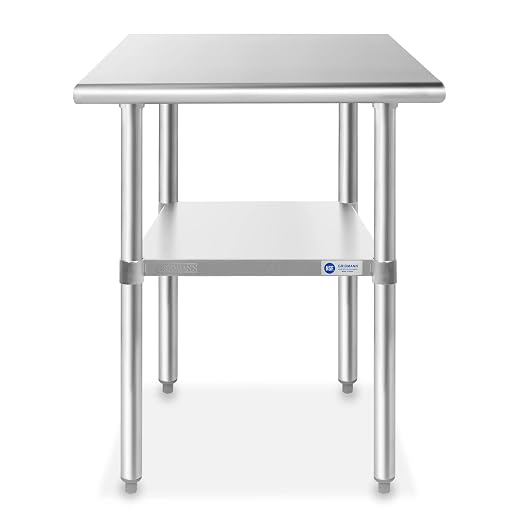 GRIDMANN Stainless Steel Work Table 30 x 24 Inches, NSF Commercial Kitchen Prep - Image 2