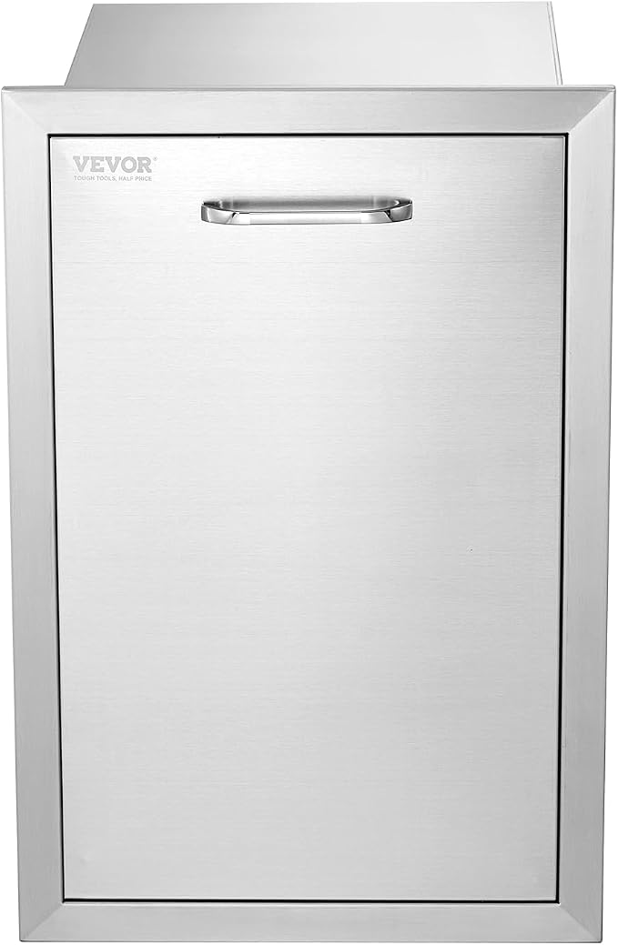 VEVOR Outdoor Kitchen Trash Drawer 16Wx22Hx16 D, Propane Tank Drawer, Stainless - Image 11