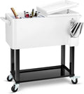 EDOSTORY 80 Quart Rolling Ice Chest Cooler Cart, Patio Backyard Party Drink by EDOSTORY
