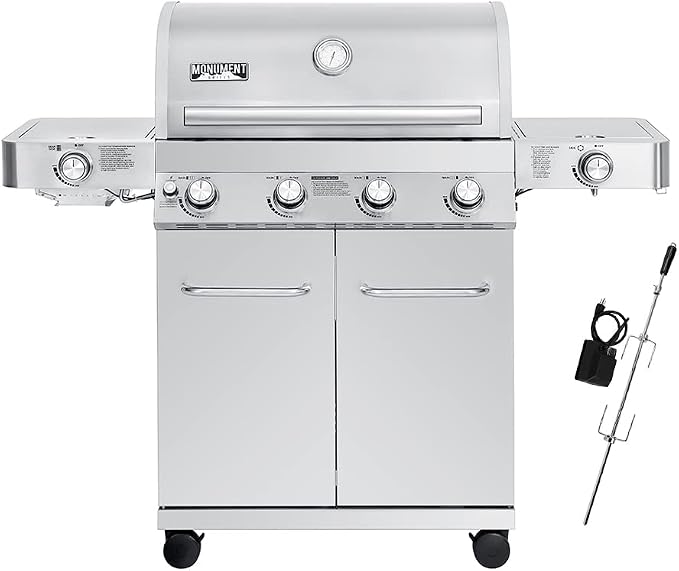 Monument Grills Larger 4-Burner Propane Gas Grills Stainless Steel by MonumentGrills