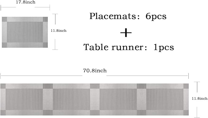 PIGCHCY Elegant Placemats with Matching Table Runner, Washable Placemats - Image 3