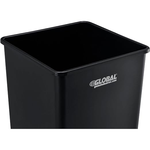 Global Industrial Square Plastic Garbage Can, 35 Gallon Capacity, - Image 2