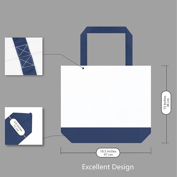 TOPDesign 1-Pack Super Strong Large 12oz Cotton Canvas Tote Bag, Reusable - Image 5