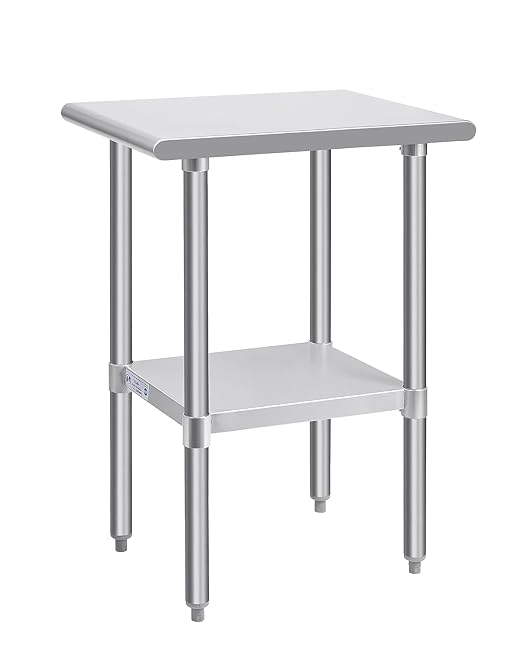 Hally Stainless Steel Table for Prep & Work 24 x 18 Inches, NSF Commercial by HallySinksTablesH
