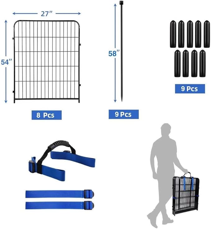 ADAVIN Tall Garden Fence Animal Barrier, 54 in Dog Fence Outdoor - Image 2