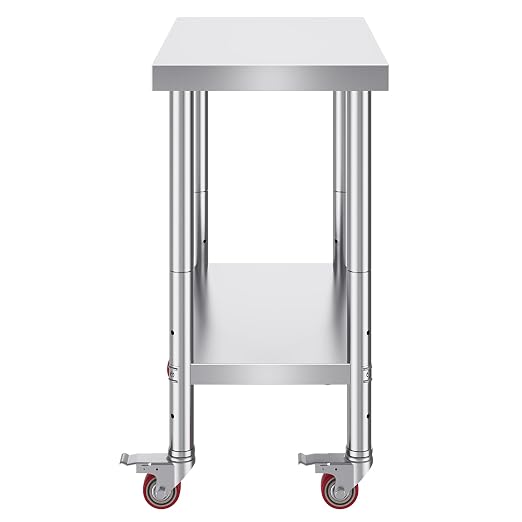 Mophorn 30x18x34 Inch Stainless Steel Work Table 3-Stage Adjustable Shelf - Image 12