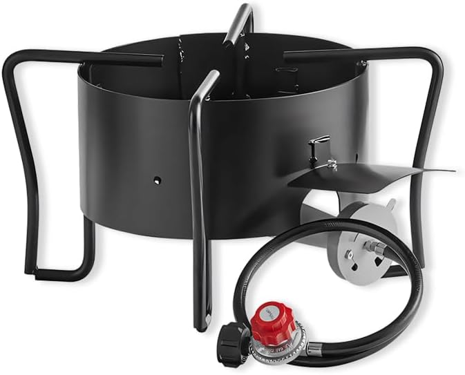 Portable Gas Stove with Hose Guard, Steel Heavy Duty Single Burner Outdoor by Zedfire