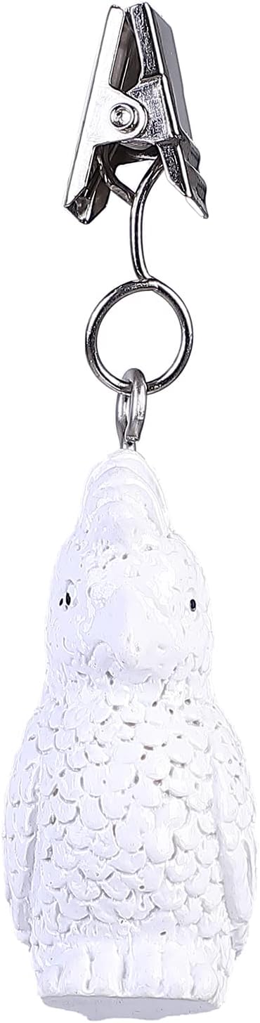 TwoFish Home Set of 4 White Macaw Tablecloth Weights Clips Handicraft White - Image 3