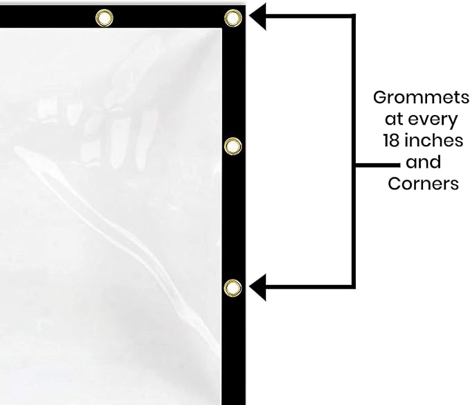 Covers & All Custom Clear Tarps Heavy Duty Waterproof Material, 18 oz Clear PVC - Image 2