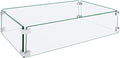 Fire Pit Wind Guard, 23.5"x11.5"x6" Glass Wind Guard by ProtectYourOutdoorProductsforLongerLife