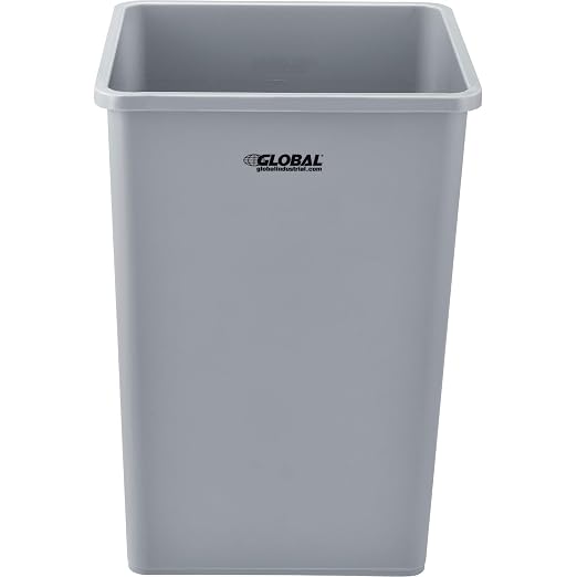 Global Industrial Square Plastic Garbage Can, 35 Gallon Capacity, - Image 2