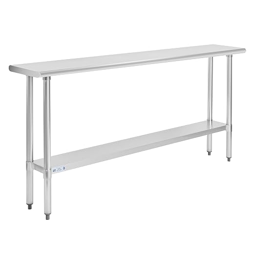 Hally Stainless Steel Table for Prep & Work 14 x 72 Inches, NSF Commercial by HallySinksTablesH