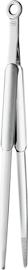 Tongs: Spring-Loaded Stainless Steel with Grooved Tips, 12.2 Inch