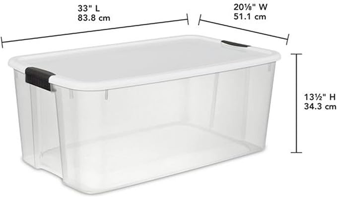 Sterilite 8 Pack Ultra Storage Totes, Lidded Plastic Containers, 116 Qt and 70 - Image 3