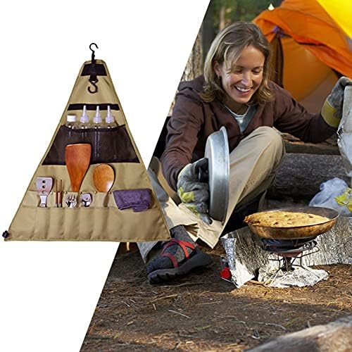 Outdoor Camping Utensil Organizer Bag – Portable Hanging Triangular Storage by MIXNEX