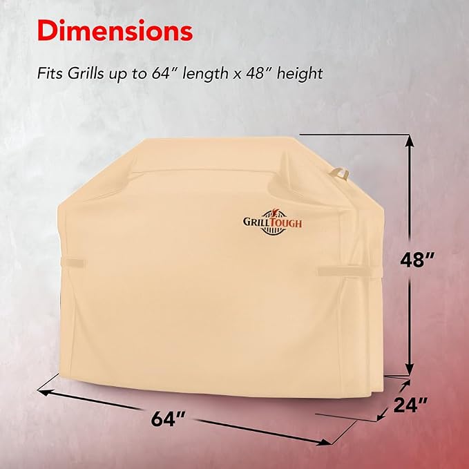 Heavy Duty BBQ Grill Cover for Outdoor Grill, 64 Inch – Waterproof, Weather - Image 2