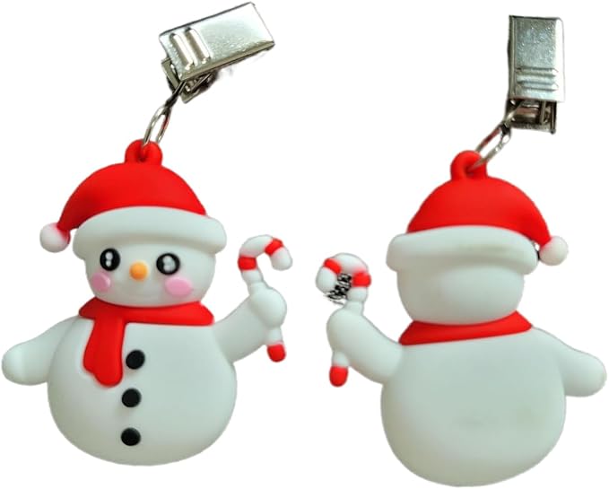TwoFish Home Set of 4 Snowman Tablecloth Weights Clips Handicraft Snowman - Image 6
