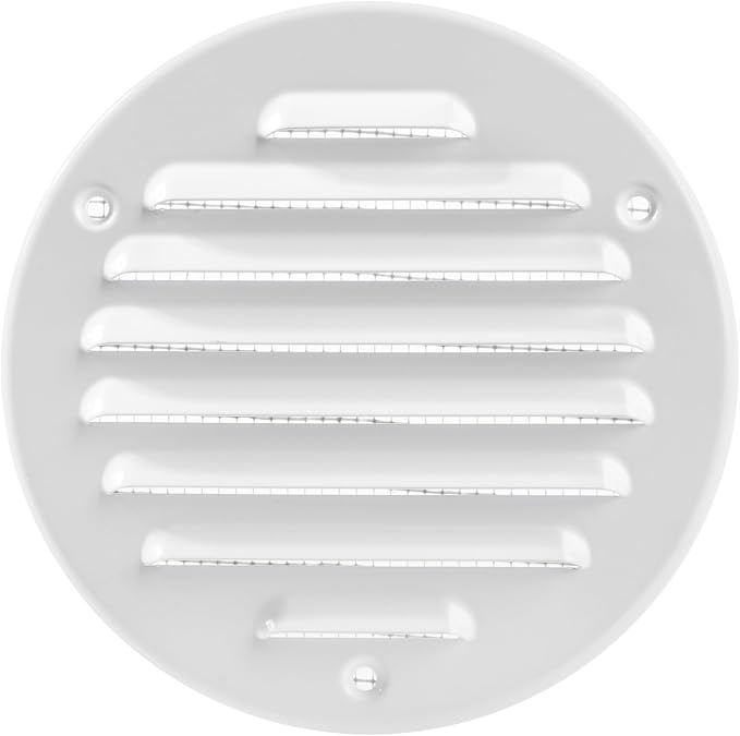 Square Ventilation Grille / 5" Inch Inside Measurement/White Metal Air Vent by Unknown