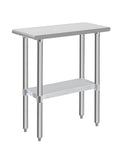 Hally Stainless Steel Table for Prep & Work 30 x 12 Inches, NSF Commercial by HallySinksTablesH