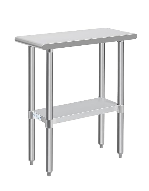 Hally Stainless Steel Table for Prep & Work 30 x 12 Inches, NSF Commercial by HallySinksTablesH