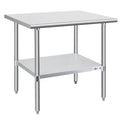 Profeeshaw Stainless Steel Prep Table 36x30 Inch NSF Commercial Work Table by Profeeshaw