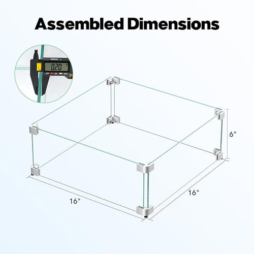 16" x 16" x 6" Glass Wind Guard - Image 2
