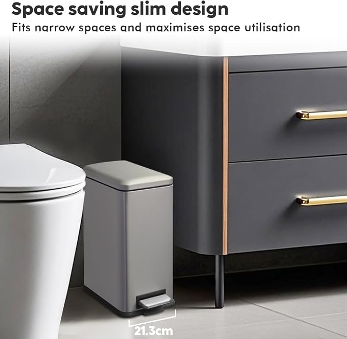Bathroom Bin 17L, Kitchen Bins Small Trash Can - Image 2